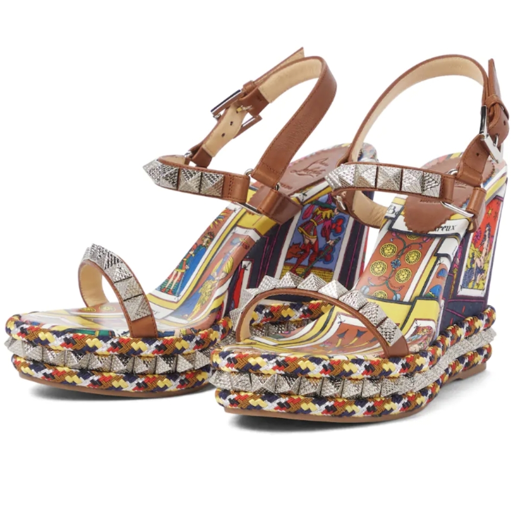 Christian Loubiton Limited Edition Pyraclou 110 Embellished Wedge 39" New In Box